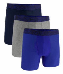 アンダーアーマー メンズ ボクサーパンツ アンダーウェア 3-Pack Performance Tech Solid 6" Boxer Briefs Royal