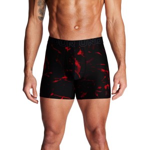 アンダーアーマー メンズ ボクサーパンツ アンダーウェア Performance Tech Print 6" Boxer Briefs Black/Red