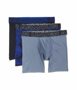 アンダーアーマー メンズ ボクサーパンツ アンダーウェア 3-Pack Performance Tech Print 6” Boxer Briefs Gravel