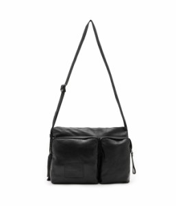 オールセインツ メンズ ショルダーバッグ バッグ Steppe Lthr Messenger Black