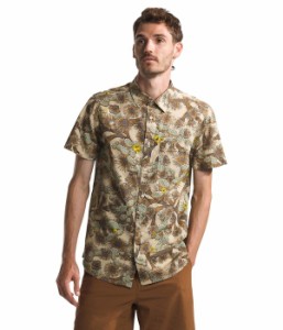 ノースフェイス メンズ シャツ トップス Short Sleeve Baytrail Pattern Shirt Gravel TNF Cactus Camo Print