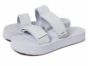 バンズ レディース サンダル シューズ Cayucas Slide Mega Platform Hairy Suede Gray Dawn