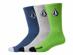 ボルコム メンズ 靴下 アンダーウェア Full Stone Socks 3-Pack Stone Blue