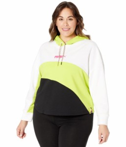 プーマ レディース パーカー・スウェット アウター Plus Size City Light Track Hoodie Puma White/Nrgy Yellow