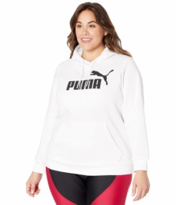 プーマ レディース パーカー・スウェット アウター Plus Size Essentials Logo Fleece Hoodie Puma White