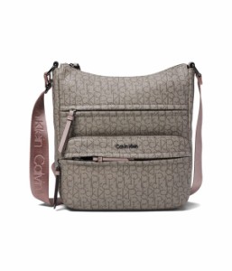 カルバンクライン レディース ショルダーバッグ バッグ Kiara Signature Messenger Bag Mini Textured Almond/Taupe/Rosewood