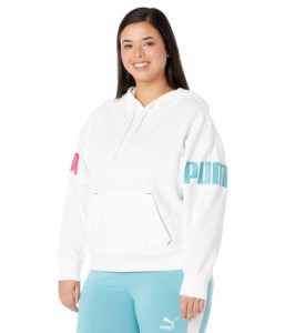 プーマ レディース パーカー・スウェット アウター Plus Size Power Color-Block Hoodie Puma White