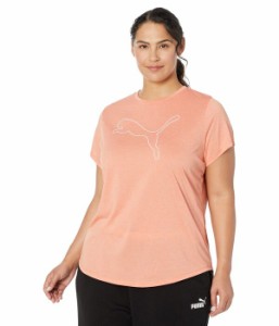 プーマ レディース シャツ トップス Plus Size Ready To Go Heather Logo Tee Peach Pink Heather