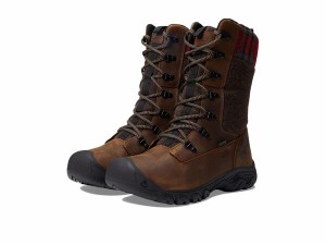 キーン レディース ブーツ・レインブーツ シューズ Greta Tall Boot Waterproof Brown/Red Plaid