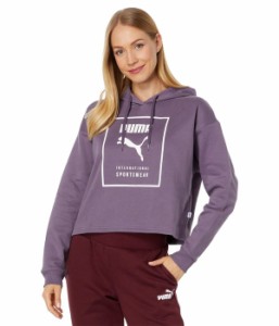 プーマ レディース パーカー・スウェット アウター INTL Cropped Fleece Hoodie Purple Charcoal