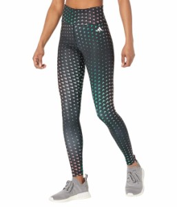 アディダス レディース カジュアルパンツ ボトムス Training Essentials Brand Love High-Waisted Tights Black/Semi Court Green