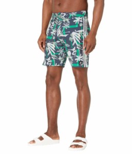 アディダス メンズ ハーフパンツ・ショーツ 水着 Seasonal Floral 19" Beach Tech Shorts Shadow Navy/Silver Green