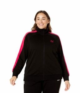 プーマ レディース コート アウター Plus Size Iconic T7 Jacket Cotton Black/Paradise Pink