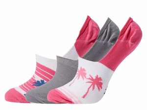 コロンビア レディース 靴下 アンダーウェア PFG Palms Stripe Liner 3-Pack Ultra Pink Assorted