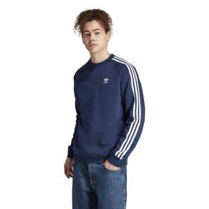 アディダス メンズ パーカー・スウェット アウター Adicolor Classics 3-Stripes Crew Night Indigo