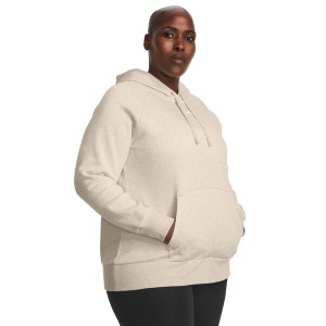 アンダーアーマー レディース パーカー・スウェット アウター Plus Size Rival Fleece Hoodie Oatmeal Light Heather/White