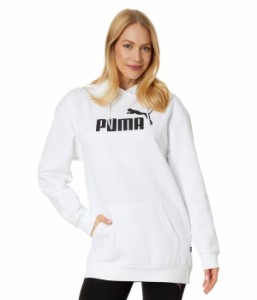 プーマ レディース パーカー・スウェット アウター Essentials Elongated Logo Pullover Hoodie Puma White