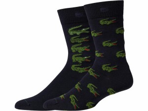 ラコステ メンズ 靴下 アンダーウェア 2-Pack Multi Croc Socks Gift Set Abysm
