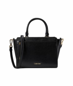 カルバンクライン レディース ハンドバッグ バッグ Rylan Tailored Satchel Black/Gold