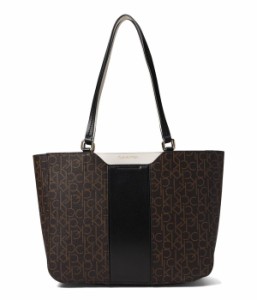 カルバンクライン レディース ハンドバッグ バッグ Tonia Signature Tote Brown/Khaki/Black/White