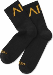 アークテリクス メンズ 靴下 アンダーウェア Merino Wool 3/4 Crew Socks BLACK/QUANTUM