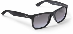 レイバン メンズ サングラス・アイウェア アクセサリー Justin Sunglasses - Grey Gradient RUBBER BLACK