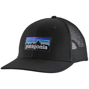 パタゴニア メンズ 帽子 アクセサリー Patagonia P-6 Logo Trucker Hat Black