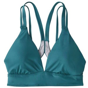 パタゴニア レディース トップのみ 水着 Patagonia Nanogrip Sunset Swell Bikini Top - Women's Abalone Blue