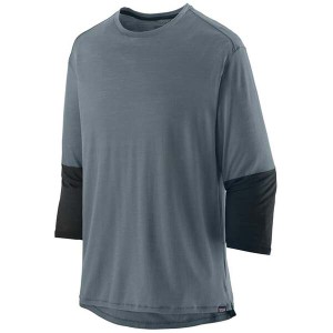 パタゴニア メンズ Tシャツ トップス Patagonia Merino 3/4 Sleeve Jersey Plume Grey