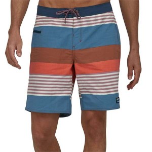 パタゴニア メンズ ハーフパンツ・ショーツ 水着 Patagonia Wavefarer 19" Shorts Fitz Stripe/Lago Blue