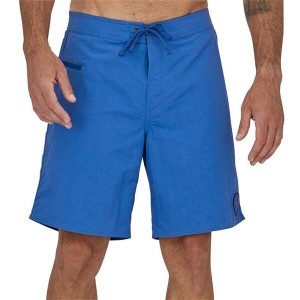 パタゴニア メンズ ハーフパンツ・ショーツ 水着 Patagonia Wavefarer 19" Shorts Peak Protector Badge/Bayou Blue