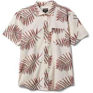 ブリクストン メンズ シャツ トップス Brixton Charter Print Short-Sleeve Shirt Off White/Palm Leaf