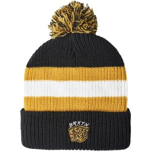 ブリクストン メンズ 帽子 アクセサリー Brixton Kit Pom Beanie Black/Off White/Bright Gold