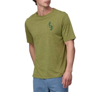 パタゴニア メンズ Tシャツ トップス Patagonia Cap Cool Daily Graphic-Lands Shirt - Men's Trail Trotters: Buckhorn Green X-Dye