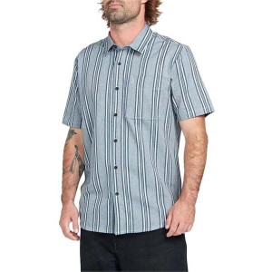 ボルコム メンズ Tシャツ トップス Volcom Newbar Stripe Short-Sleeve Shirt - Men's Celeste Blue