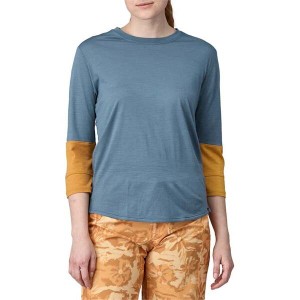 パタゴニア レディース Tシャツ トップス Patagonia Merino 3/4 Sleeve Jersey - Women's Utility Blue