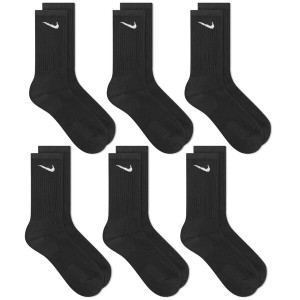 ナイキ メンズ 靴下 アンダーウェア Nike Cotton Cushion Crew Sock - 6 Pack Black & White