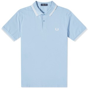 フレッドペリー メンズ ポロシャツ トップス Fred Perry Slim Fit Twin Tipped Polo Sky & Snow