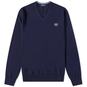 フレッドペリー メンズ ニット・セーター アウター Fred Perry V-Neck Knit Navy