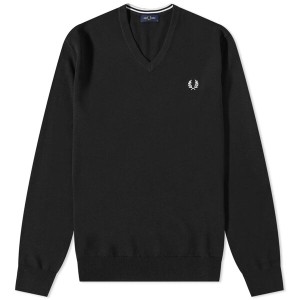 フレッドペリー メンズ ニット・セーター アウター Fred Perry V-Neck Knit Black