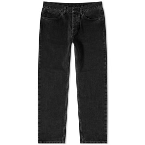 カーハート メンズ デニムパンツ ボトムス Carhartt WIP Newel Relaxed Tapered Jean Black Stone Washed