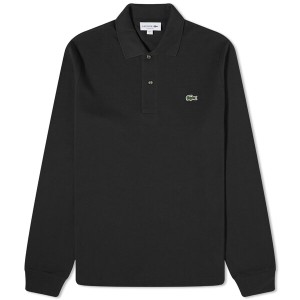 ラコステ メンズ ポロシャツ トップス Lacoste Long Sleeve Classic Polo Black