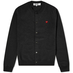 コム・デ・ギャルソン レディース ニット・セーター アウター Comme de Garcons Play Women's Small Heart Button Front Cardi Black