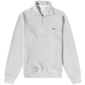 ラコステ メンズ パーカー・スウェット アウター Lacoste Half Zip Sweat Silver Marl