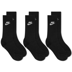 ナイキ メンズ 靴下 アンダーウェア Nike Everyday Essential Sock - 3 Pack Black & White