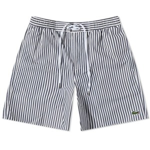 ラコステ メンズ ハーフパンツ・ショーツ 水着 Lacoste Seersucker Swim Shorts Navy & Flour