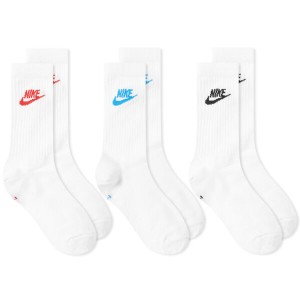 ナイキ メンズ 靴下 アンダーウェア Nike Everyday Essential Sock - 3 Pack White & Multi