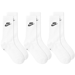 ナイキ メンズ 靴下 アンダーウェア Nike Everyday Essential Sock - 3 Pack White & Black