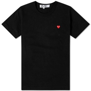 コム・デ・ギャルソン レディース Tシャツ トップス Comme des Garcons Play Women's Small Red Heart Logo Tee Black