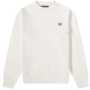 フレッドペリー メンズ パーカー・スウェット アウター Fred Perry Button Down Pocket Sweat Ecru